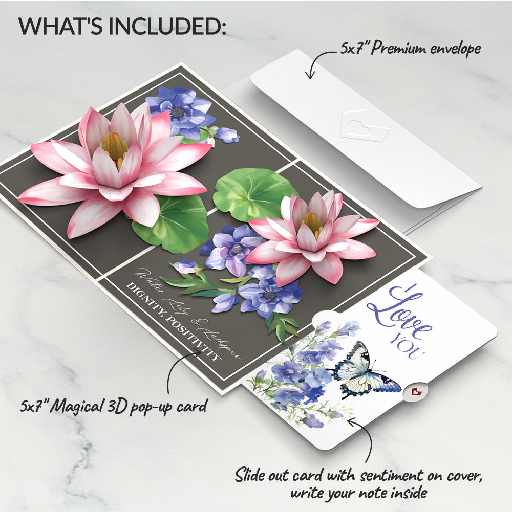 Born to Bloom: July Birth Month Flowers Love Pop-Up Card and Sentiment Set