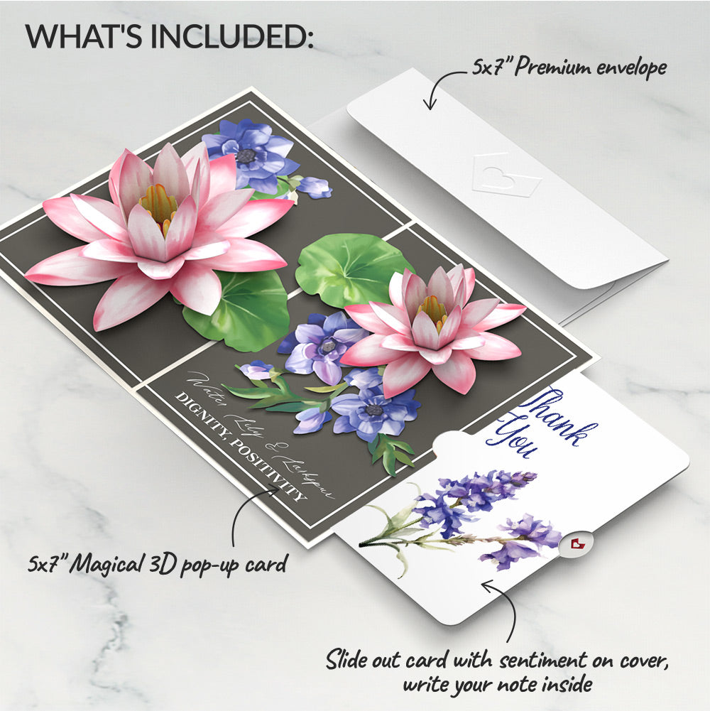 Born to Bloom: July Birth Month Flowers Thank You Pop-Up Card and Sentiment Set