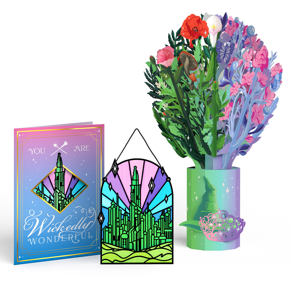 Wicked You Are Wickedly Wonderful Suncatcher Card & Pop-Up Bouquet Bundle