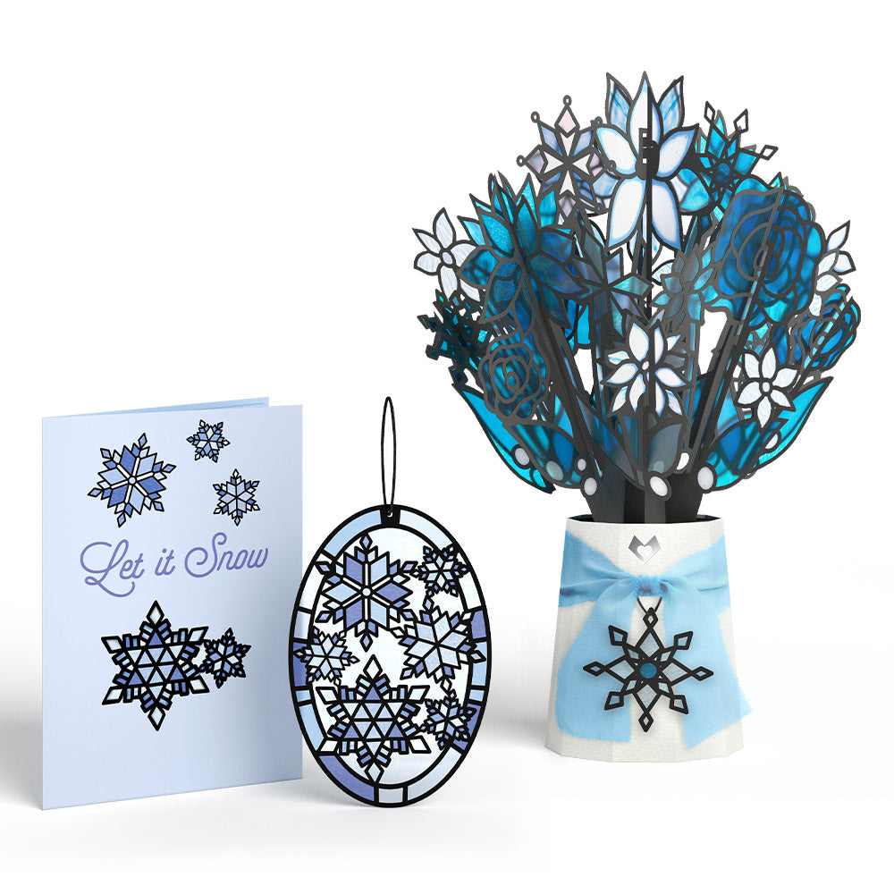 Let It Snow Suncatcher Card & Pop-Up Bouquet Bundle