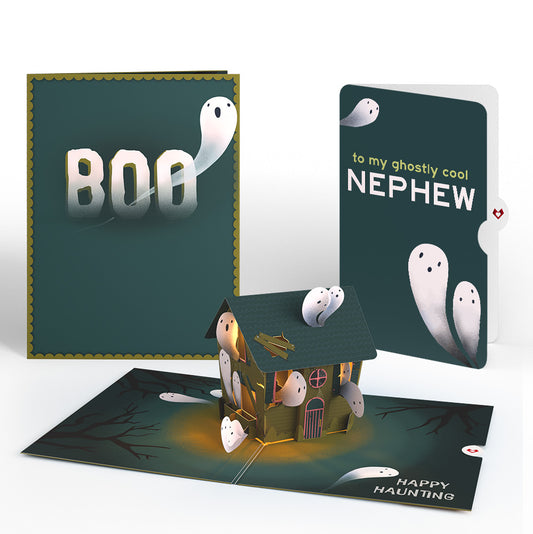 Happy Haunting Halloween Music and Lights Pop-Up Card and Sentiment Set for Nephew
