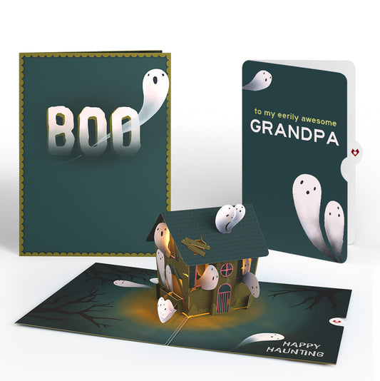 Happy Haunting Halloween Music and Lights Pop-Up Card and Sentiment Set for Grandpa