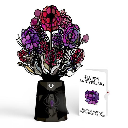 Moonlit Amethyst Anniversary Suncatcher Bouquet and Sentiment Set