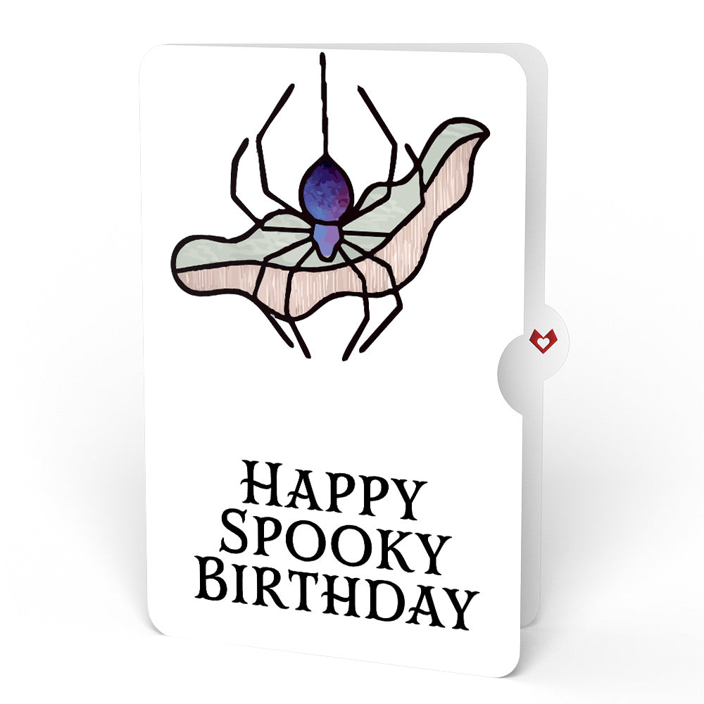 Moonlit Amethyst Birthday Suncatcher Bouquet and Spooky Spider Sentiment Set
