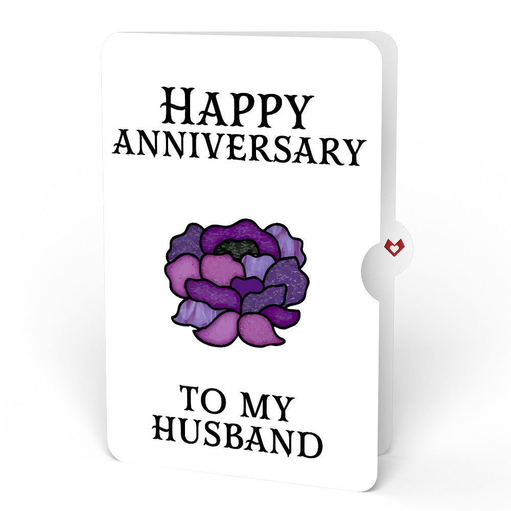 Moonlit Amethyst Anniversary Suncatcher Bouquet and Sentiment Set for Husband