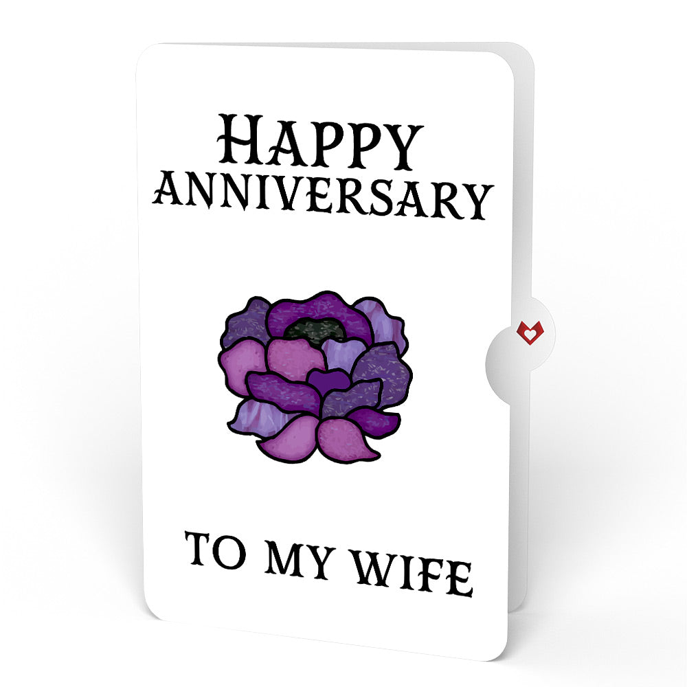 Moonlit Amethyst Anniversary Suncatcher Bouquet and Sentiment Set for Wife