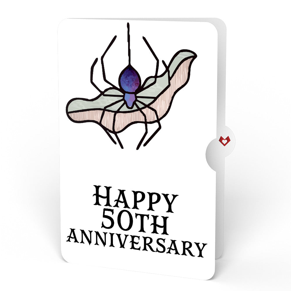 Moonlit Amethyst 50th Anniversary Suncatcher Bouquet and Sentiment Set