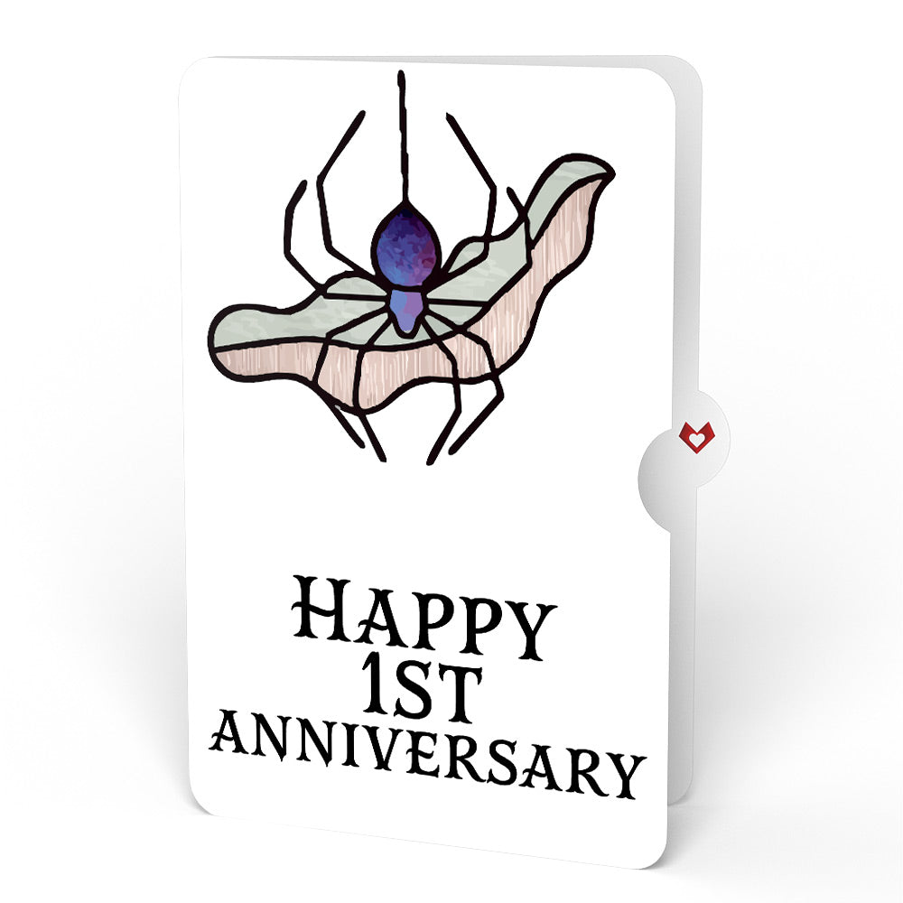 Moonlit Amethyst 1st Anniversary Suncatcher Bouquet and Sentiment Set