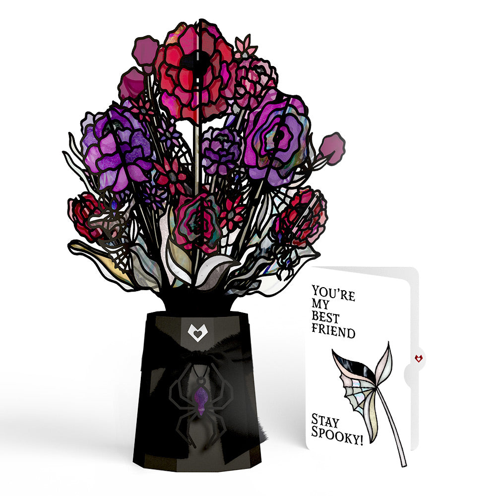Moonlit Amethyst Halloween Suncatcher Bouquet and Sentiment Set for Best Friend