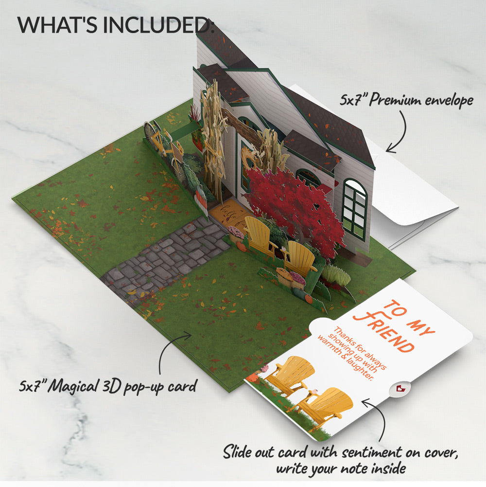 Fall Welcome Thank You Pop-Up Card and Sentiment Set for Friend