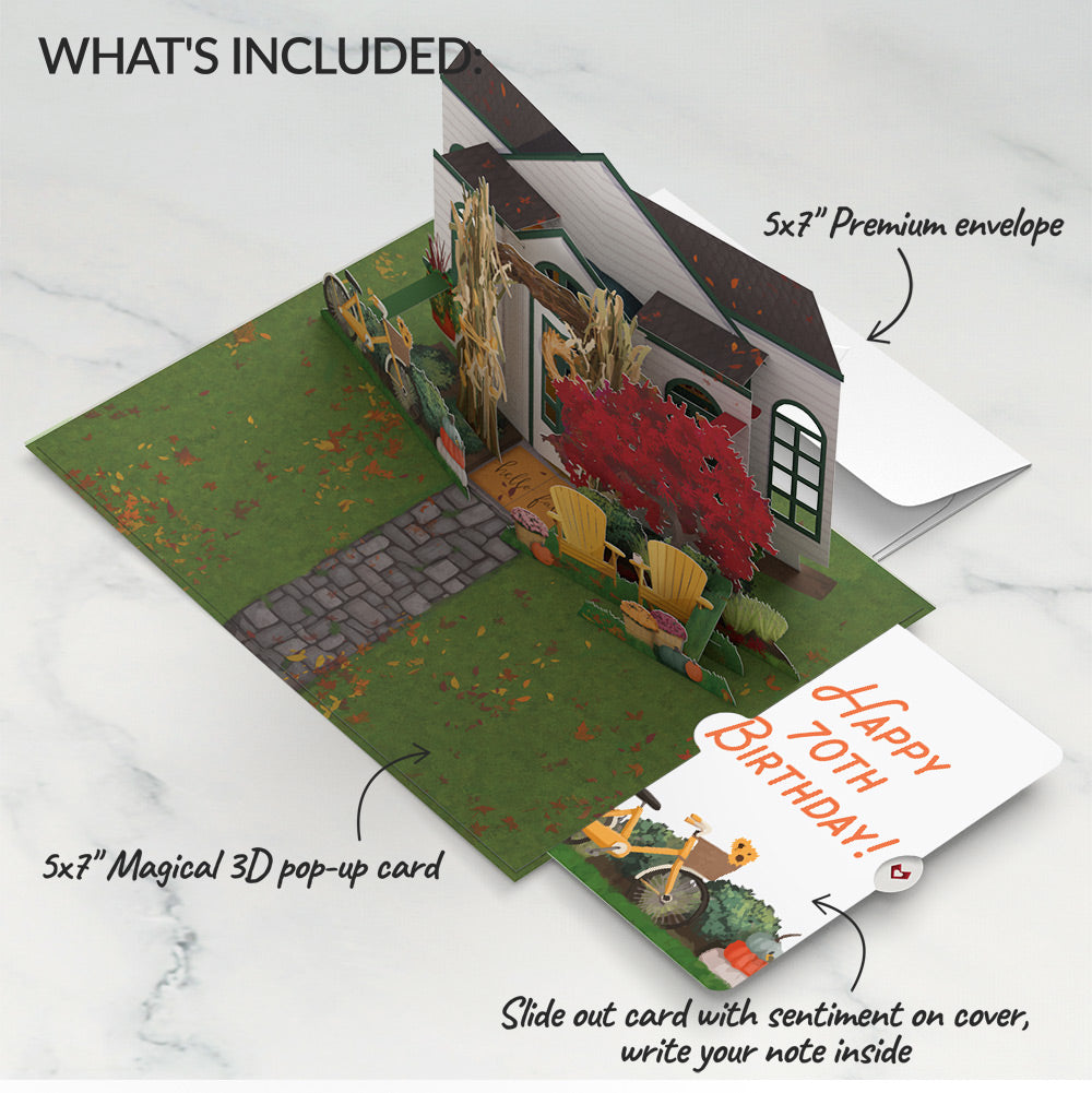 Fall Welcome 70th Birthday Pop-Up Card and Sentiment Set