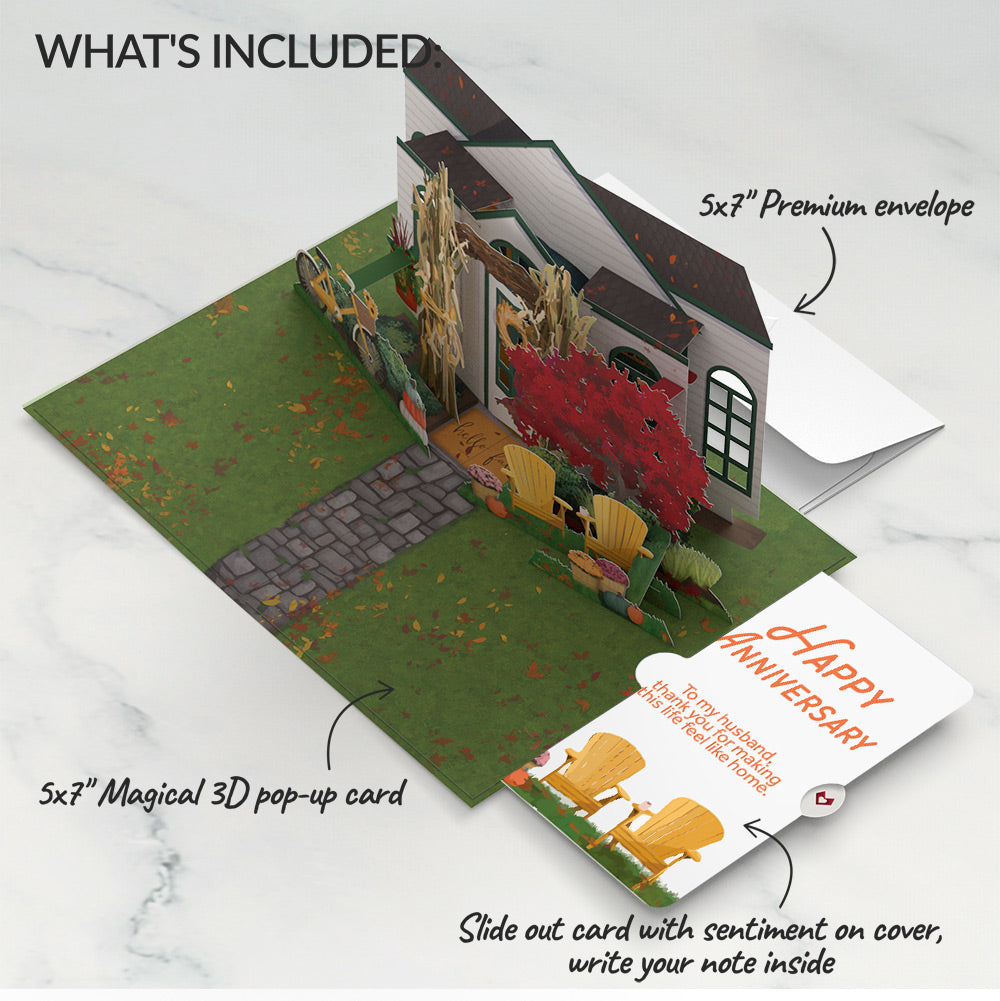 Fall Welcome Anniversary Pop-Up Card and Sentiment Set for Husband