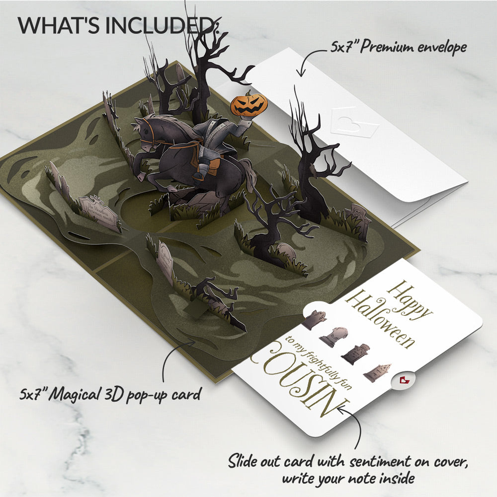 Headless Horseman Halloween Pop-Up Card and Sentiment Set for Cousin