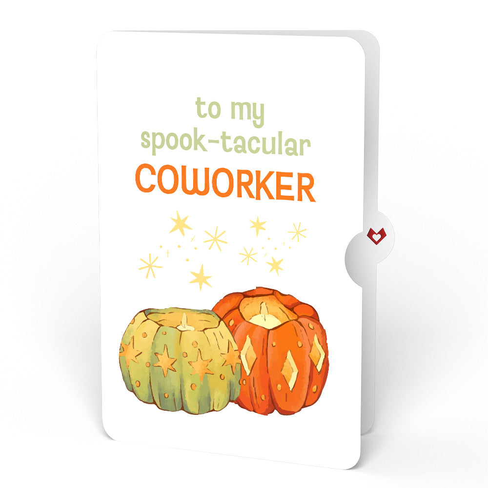 Happy Halloween Pumpkin Light-Up Pop-Up Card and Sentiment Set for Coworker