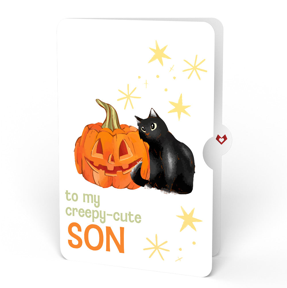 Happy Halloween Pumpkin Light-Up Pop-Up Card and Sentiment Set for Son