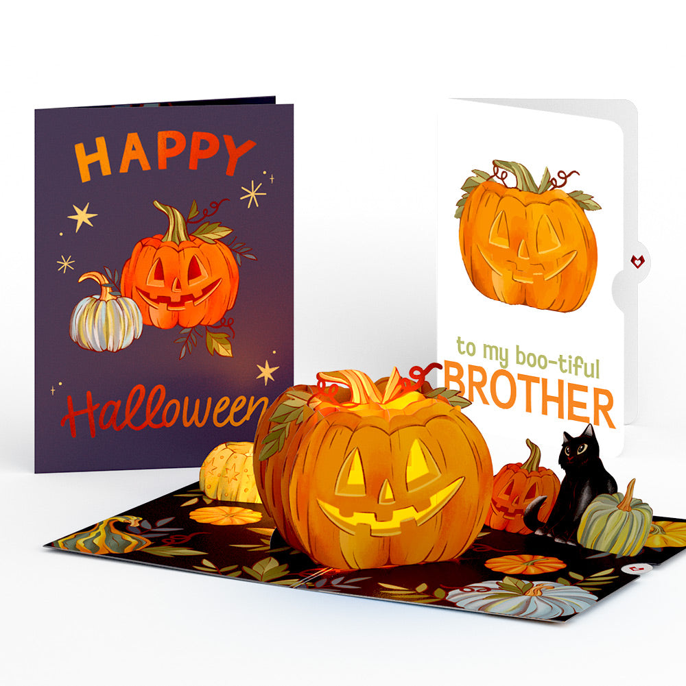 Happy Halloween Pumpkin Light-Up Pop-Up Card and Sentiment Set for Brother