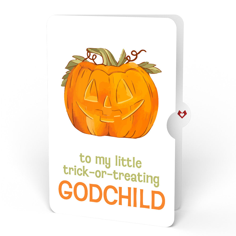 Happy Halloween Pumpkin Light-Up Pop-Up Card and Sentiment Set for Godchild