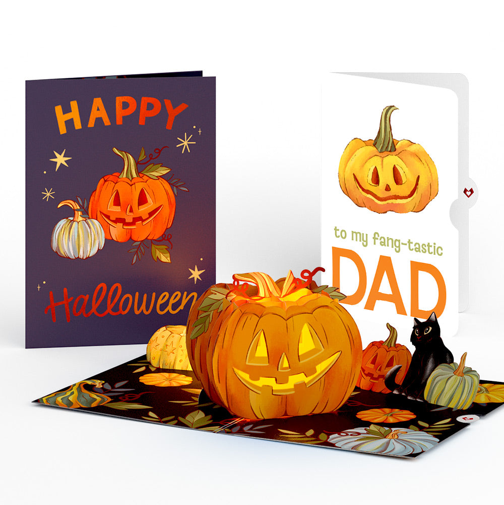 Happy Halloween Pumpkin Light-Up Pop-Up Card and Sentiment Set for Dad