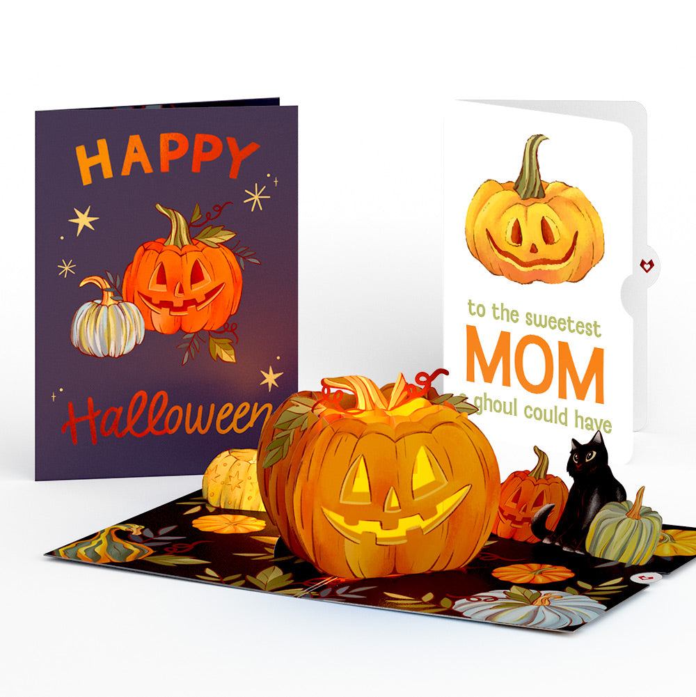 Happy Halloween Pumpkin Light-Up Pop-Up Card and Sentiment Set for Mom