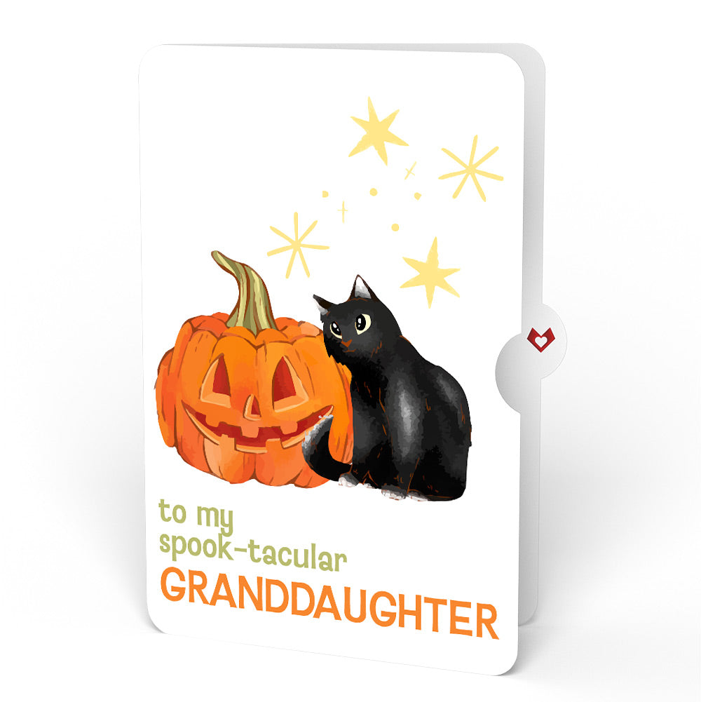 Happy Halloween Pumpkin Light-Up Pop-Up Card and Sentiment Set for Granddaughter