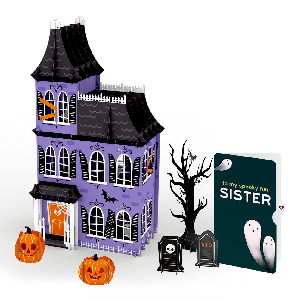 Haunted House Halloween Giant Pop-Up Gift and Sentiment Set for Sister