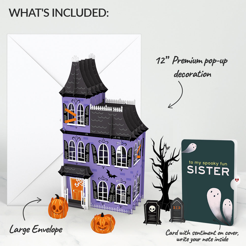 Haunted House Halloween Giant Pop-Up Gift and Sentiment Set for Sister