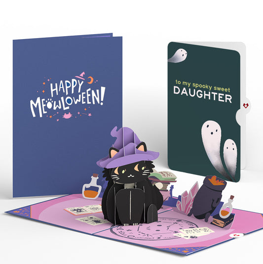 Halloween Cat Classic Pop-Up Card and Sentiment Set for Daughter