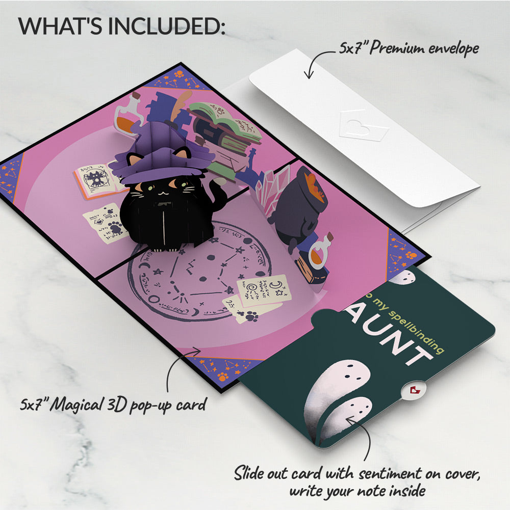Halloween Cat Classic Pop-Up Card and Sentiment Set for Aunt