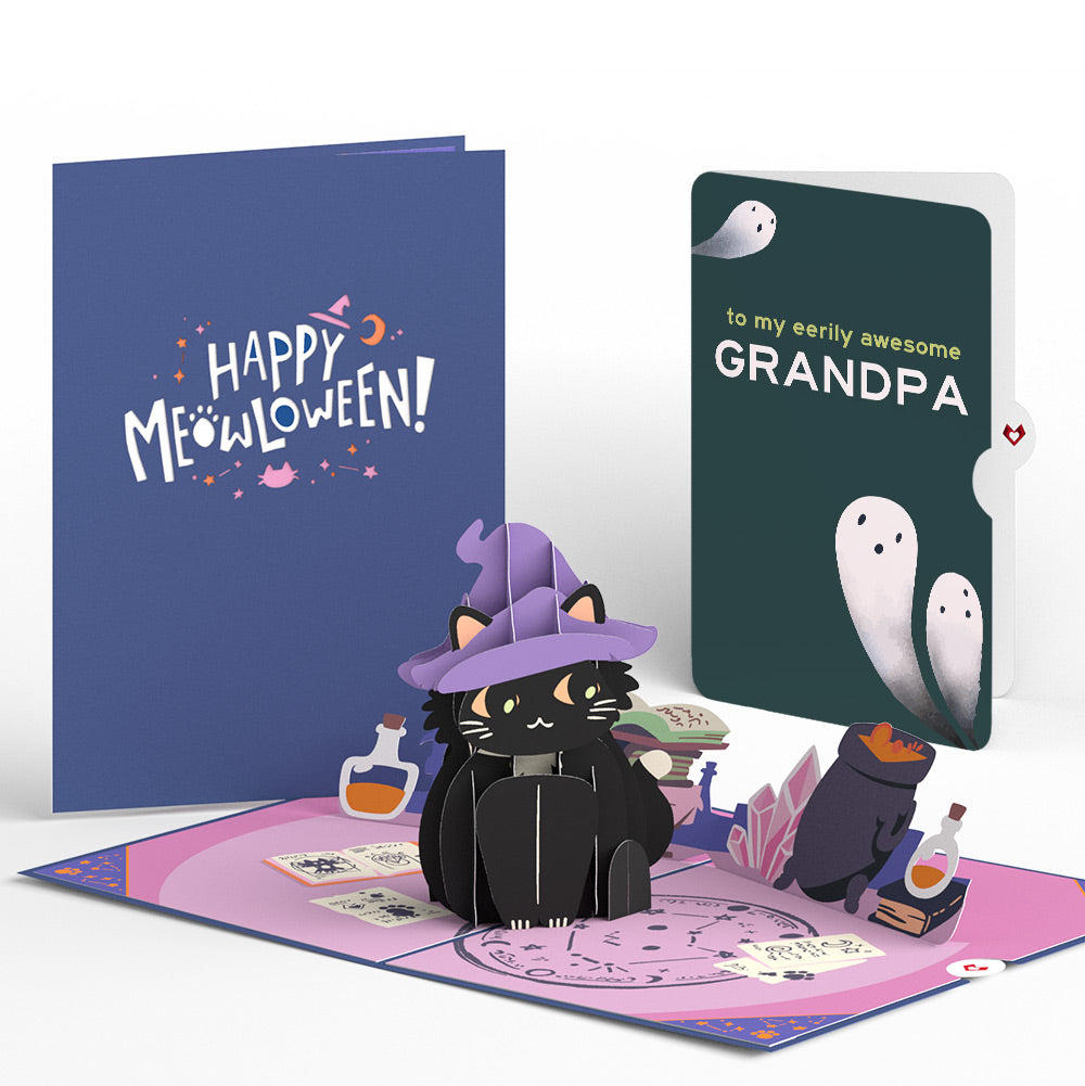 Halloween Cat Classic Pop-Up Card and Sentiment Set for Grandpa