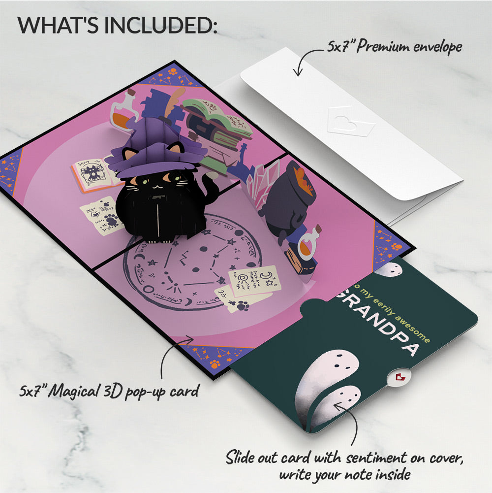 Halloween Cat Classic Pop-Up Card and Sentiment Set for Grandpa