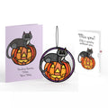 Spooky Vibes Halloween Cat Suncatcher Card and Miss You Sentiment Set
