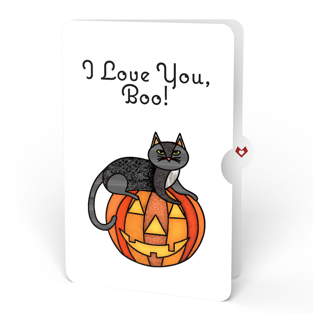 Spooky Vibes Halloween Cat Suncatcher Card and Love You Sentiment Set