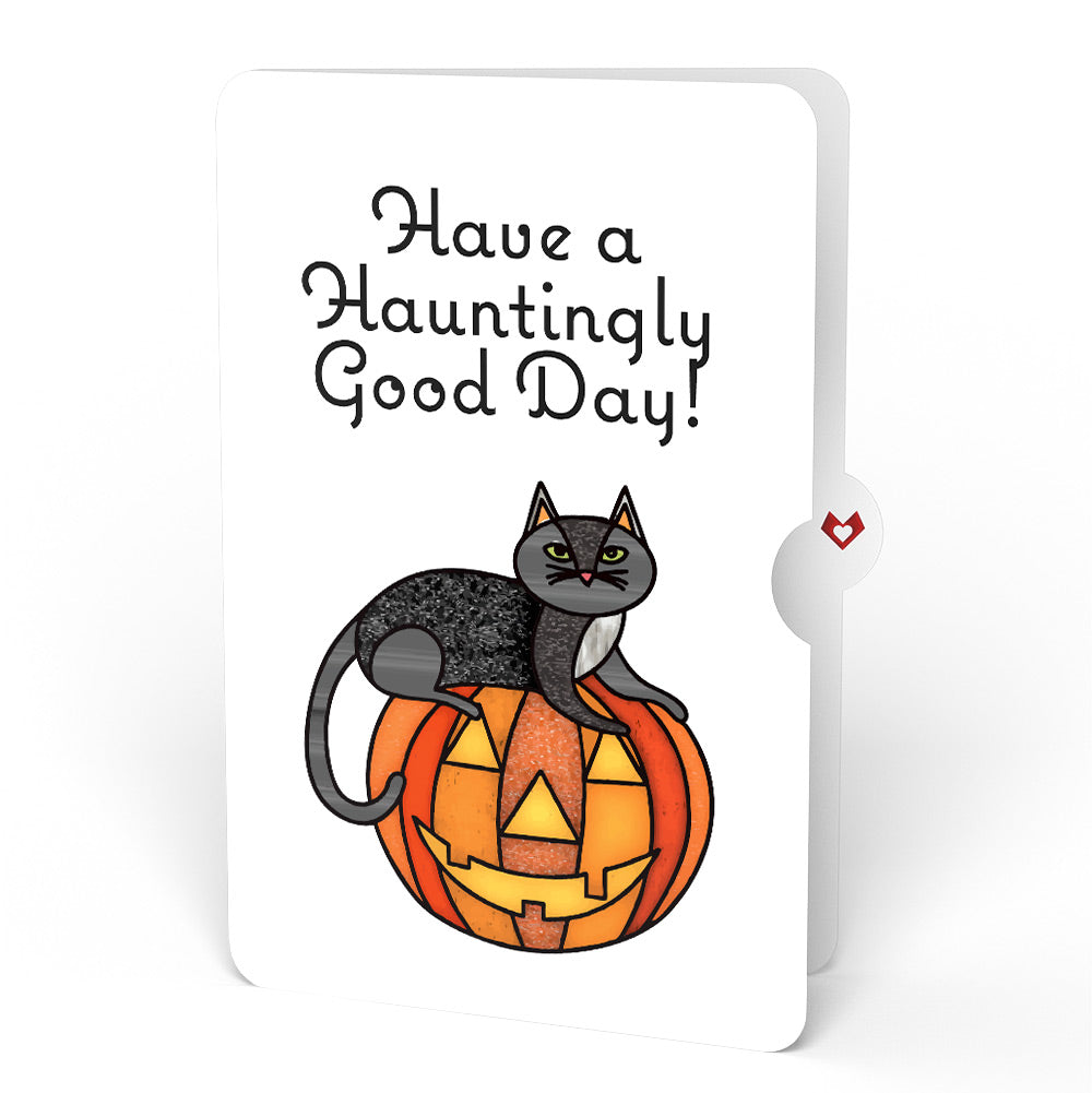 Spooky Vibes Halloween Cat Suncatcher Card and Hauntingly Good Day Sentiment Set