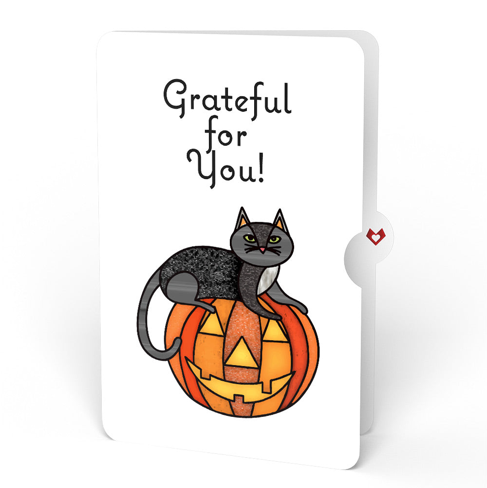 Spooky Vibes Halloween Cat Suncatcher Card and Appreciation Sentiment Set