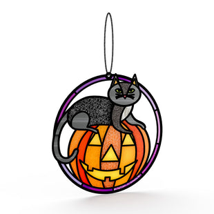 Spooky Vibes Halloween Cat Suncatcher Card and Thank You Sentiment Set
