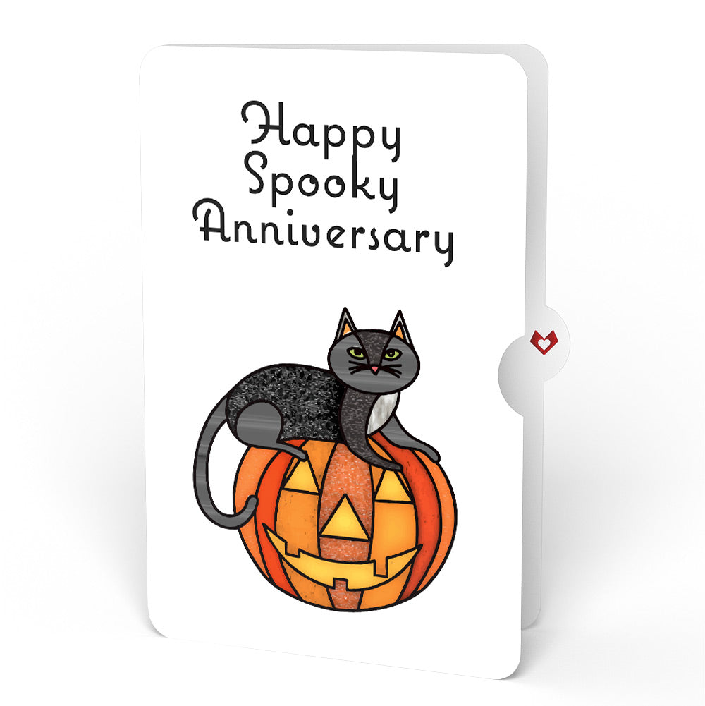 Spooky Vibes Halloween Cat Suncatcher Card and Anniversary Sentiment Set