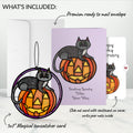 Spooky Vibes Halloween Cat Suncatcher Card and Anniversary Sentiment Set