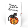 Spooky Vibes Halloween Cat Suncatcher Card and October Birthday Sentiment Set