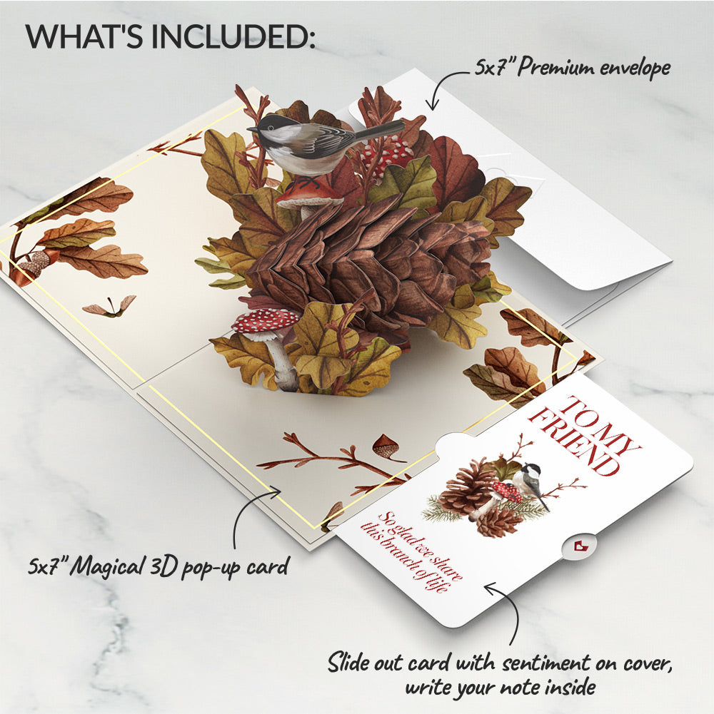 Fall Forest Floor Appreciation Pop-Up Card and Sentiment Set for Friend