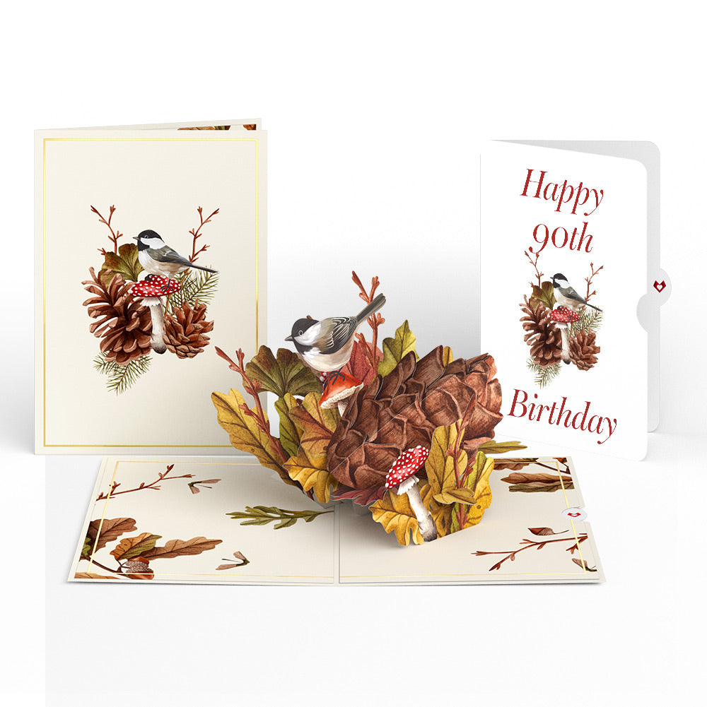 Fall Forest Floor 90th Birthday Pop-Up Card and Sentiment Set