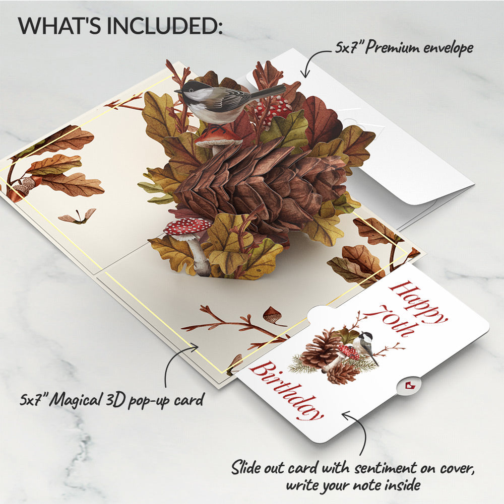 Fall Forest Floor 70th Birthday Pop-Up Card and Sentiment Set