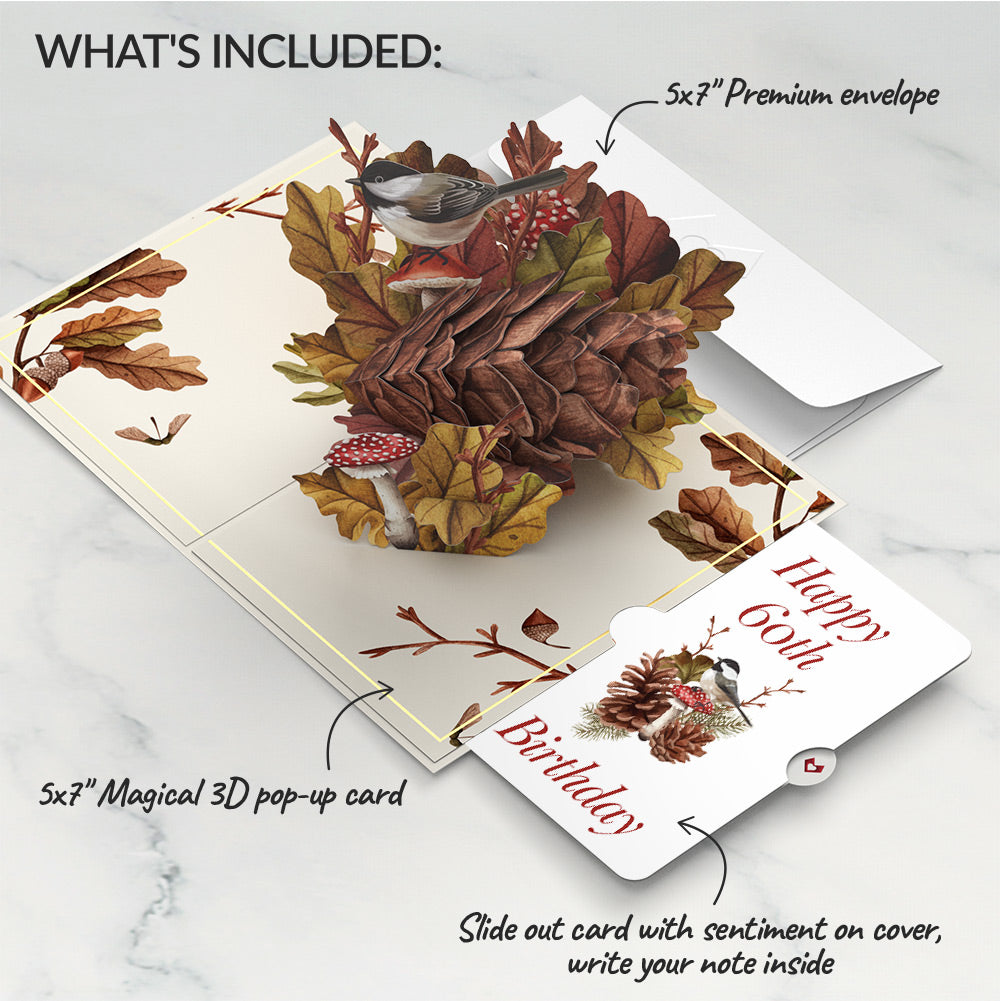 Fall Forest Floor 60th Birthday Pop-Up Card and Sentiment Set