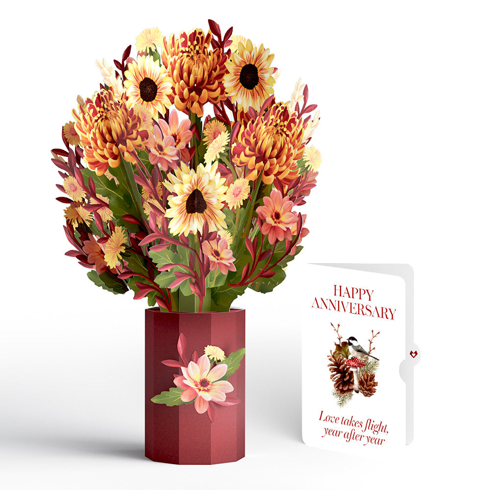 Fall Sunshine Anniversary Bouquet and Love Takes Flight Sentiment Set