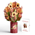 Fall Sunshine Congratulations Bouquet and Forest Floor Sentiment Set