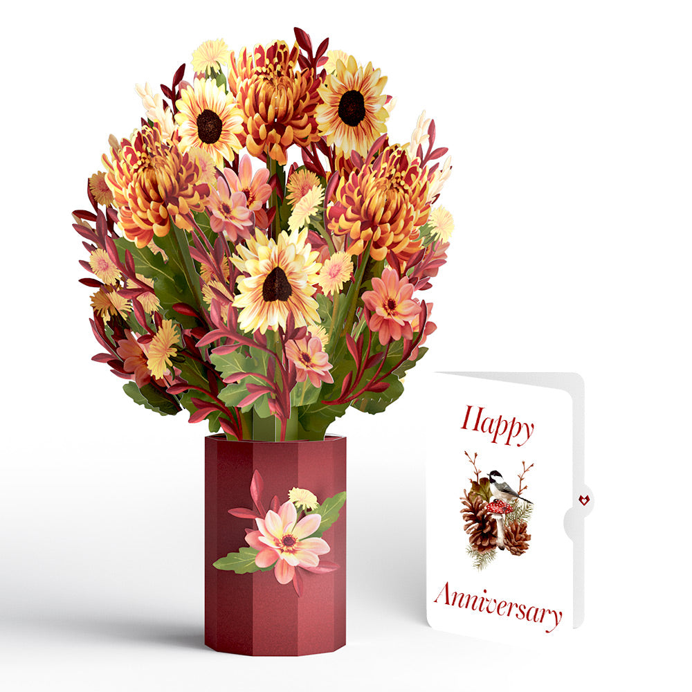 Fall Sunshine Anniversary Bouquet and Forest Floor Sentiment Set