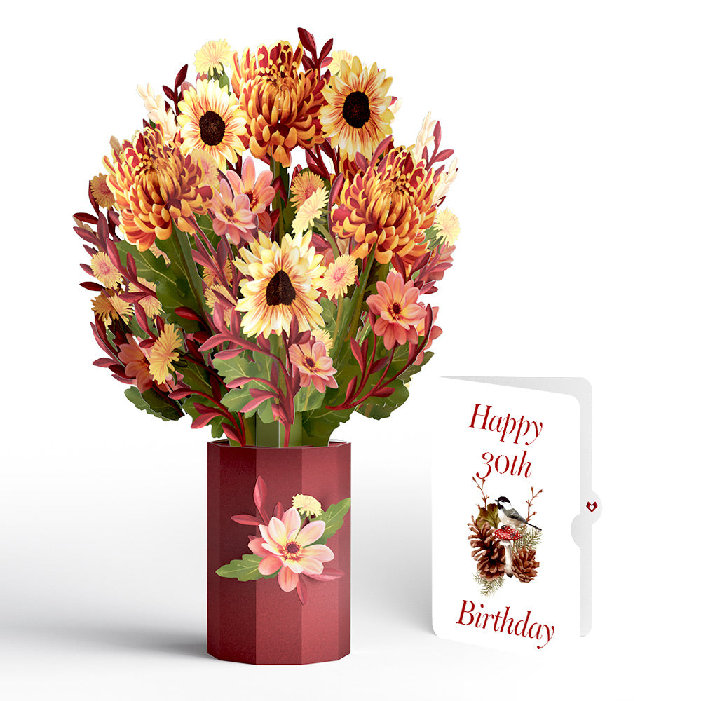 Fall Sunshine 30th Birthday Bouquet and Sentiment Set