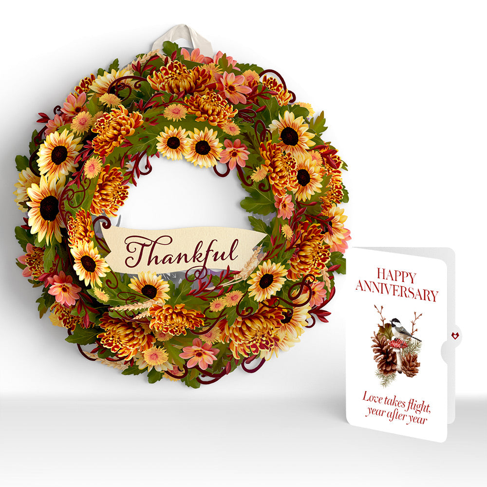 Thankful Anniversary Wreath and Love Takes Flight Sentiment Set
