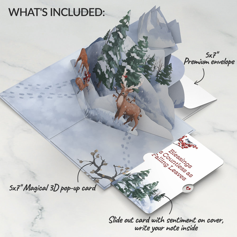 Snowfall's Hush Winter Pop-Up Card and Countless Blessings Sentiment Set