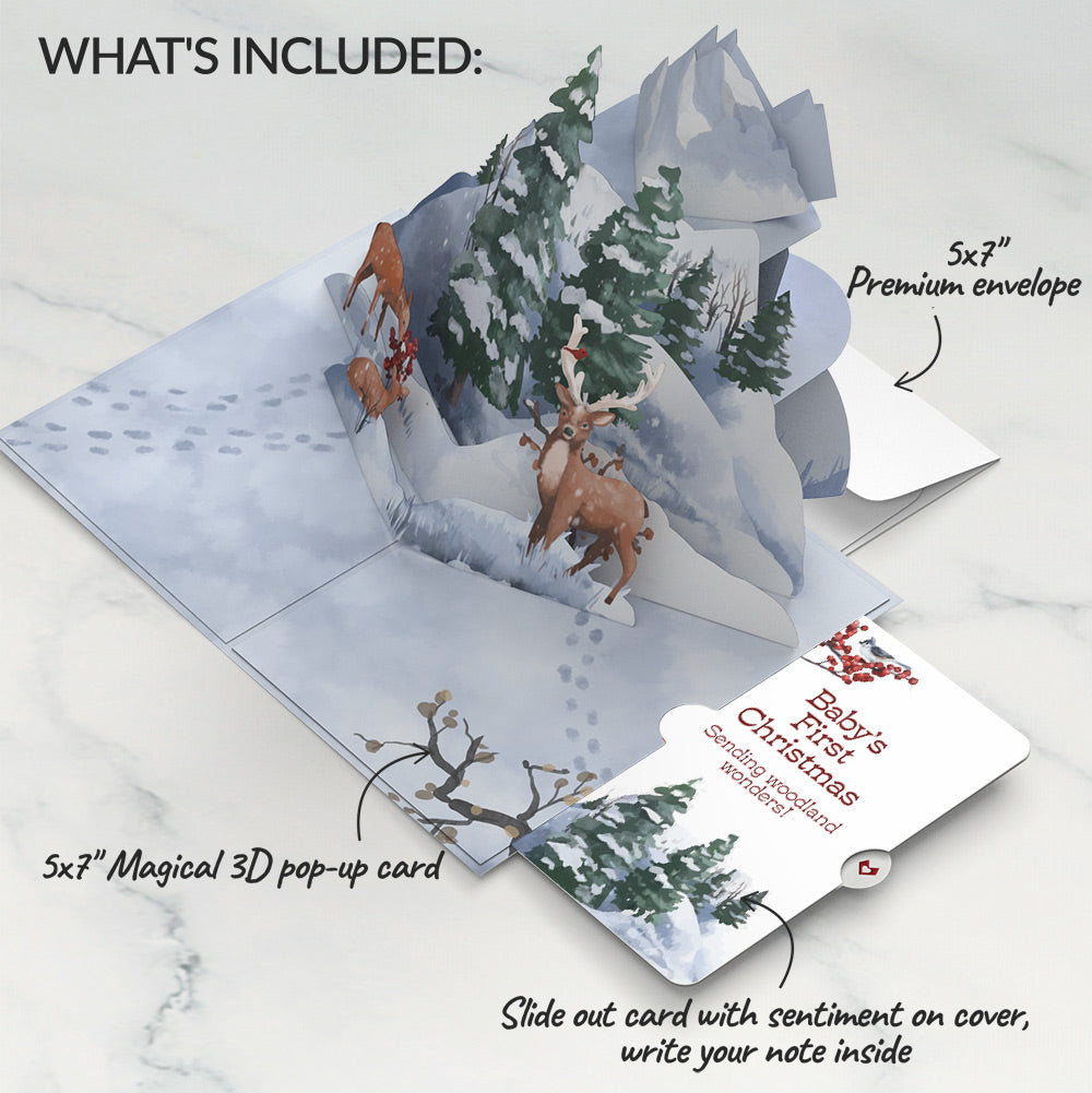 Snowfall's Hush First Christmas Pop-Up Card and Sentiment Set for Baby