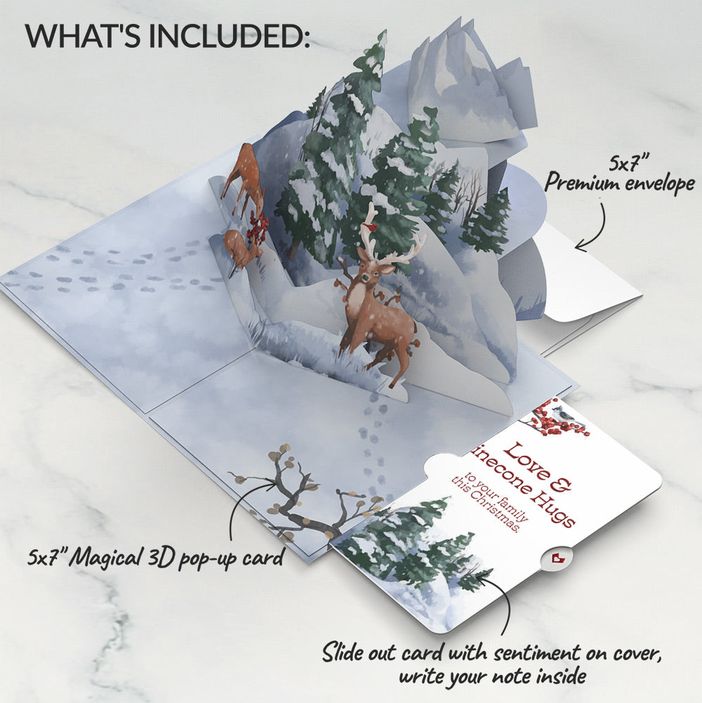 Snowfall's Hush Winter Pop-Up Card and Sentiment Set for Family